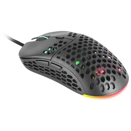 MM55 Negro, Ratón Gaming RGB Chroma, Ultra-ligero 55g, 12800 DPI, Switches Mecánicos Programables HUANO - Imagen 2