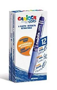 CARIOCA BOLÍGRAFO RETRÁCTIL OOPS BORRABLE MONOCOLOR ROJO - CAJA DE 12