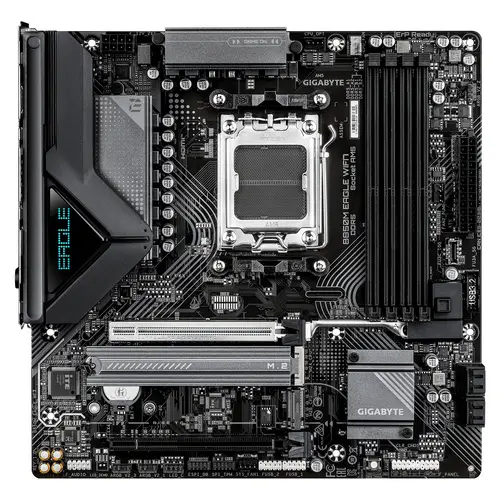 B850M EAGLE WIFI7 Placa Base  CPUs AMD Ryzen Serie 9000, VRM digital de 8+2+2 fases, hasta 8200 MHz DDR5 (O.C.), 1× M.2 PCIe 5.0 + 1× M.2 PCIe 4.0, Wi-Fi 7, LAN 2.5 GbE, USB 3.2 Gen 2 - Imagen 2