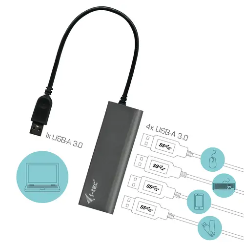 Metal Superspeed USB 3.0 4-Port Hub - Imagen 4