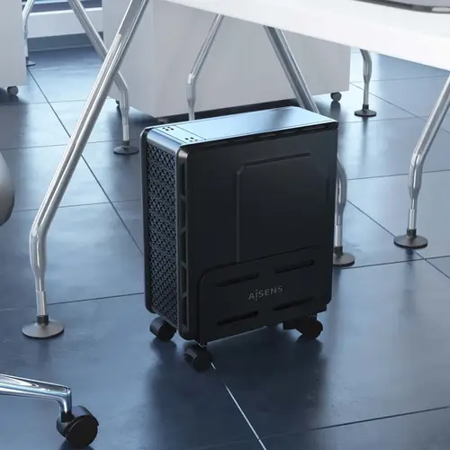 Soporte Metálico Ajustable de Suelo para CPU, Negro - Imagen 4