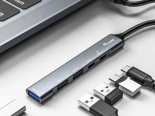 128962 hub de interfaz USB 3.2 Gen 1 (3.1 Gen 1) Type-C 5000 Mbit/s Plata - Imagen 4