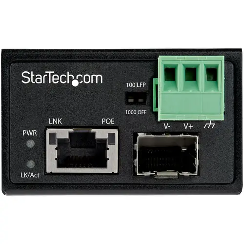 Conversor de Medios Ethernet Industrial PoE+ de Fibra a Ethernet de 30W - Convertidor SFP a RJ45 de Fibra IP30 (IMC1GSFP30W) - Imagen 2