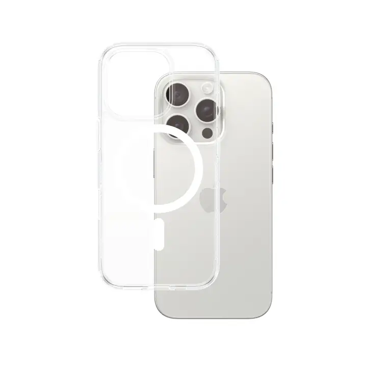 ® HardCase Transparent w. White MagSafe iPhone 16 Pro funda para teléfono móvil Transparente