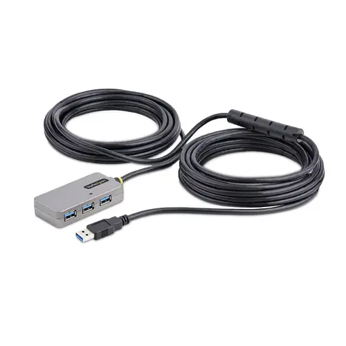 U01043-USB-EXTENDER hub de interfaz USB 3.2 Gen 1 (3.1 Gen 1) Type-A 5000 Mbit/s Negro, Plata - Imagen 1