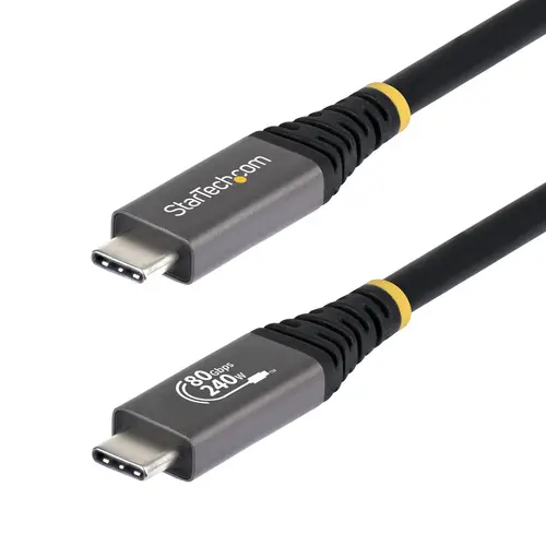 Cable USB4 1m - Cable USB-C Certificado USB-IF - 80Gbps - Cable USB Tipo C - PD de 240W - 8K120/4K240 - DP 2.1 - DP80 - Recubrimiento de TPE - Compatible con Thunderbolt - Negro - Imagen 1