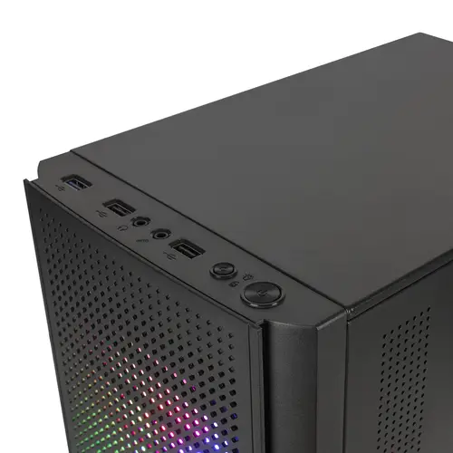 MC300 Negro, Caja PC Micro ATX, Cristal Templado, Frontal MESH, 3xVentilador FRGB - Imagen 4