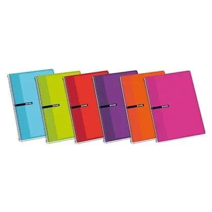 ENRI CUADERNO ESPIRAL 80 HOJAS 4X4 CON MARGEN TAPAS BLANDAS 4º COLORES -10U-