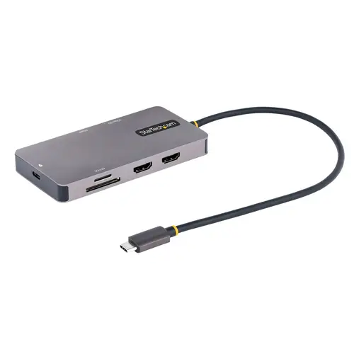 Adaptador Multipuertos USB C 2x HDMI 4K 60Hz, Hub USB-A 3.1 2Pt 5Gbps, PD 100W, GbE, SD/MicroSD, Cable de 30cm, Docking Station USB Tipo C de Viajes para Portátiles - Imagen 1