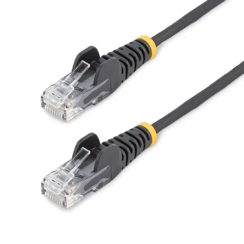 Cable Cat6 de 2,5m - Delgado - con Conectores RJ45 sin Enganches - Negro - Imagen 1