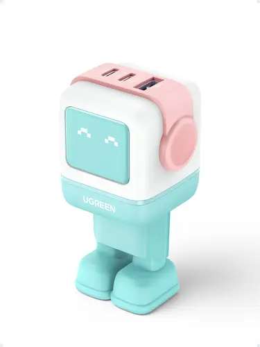 Uno RG 65W 3-Port GaN Fast Charger pink blue Ordenador portátil, Teléfono móvil, Portátil, Tableta, Teléfono Azul Corriente alterna Carga rápida Interior - Imagen 1