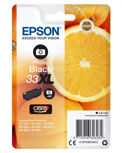Oranges Singlepack Photo Black 33XL Claria Premium Ink - Imagen 1