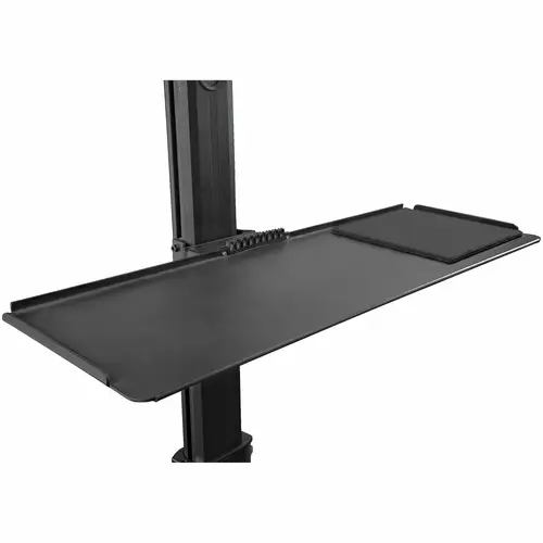 Carrito Ergonómico con Ajuste de Altura para Estación de Trabajo Móvil - con Soporte VESA para Monitor - con Soporte para CPU - con Bandeja para Teclado - Workstation Móvil con Ruedas - Imagen 4