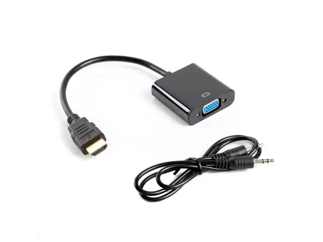 AD-0017-BK adaptador de cable de vídeo 0,2 m VGA (D-Sub) HDMI tipo A (Estándar) Negro