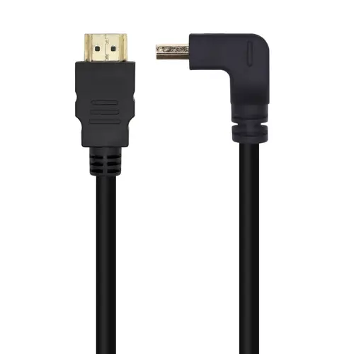 Cable HDMI V2.0 Acodado Premium Alta Velocidad / HEC 4K@60Hz 18Gbps, A/M-A/M, Negro, 1.0m - Imagen 1