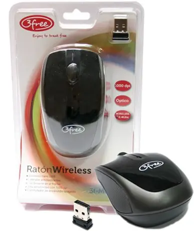 3F-MCW401 ratón RF inalámbrico Óptico 1000 DPI