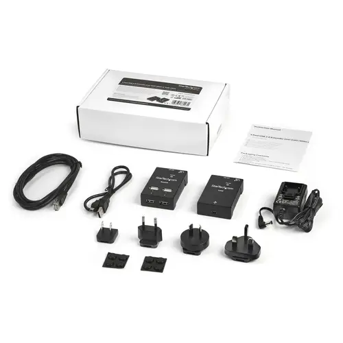 Extensor Alargador USB 2.0 de 4 Puertos por Cable Cat5 o Cat6 - Extensor Compacto USB 2.0 por Ethernet - Hasta 40 Metros - Hub Ladrón USB 2.0 Remoto - Imagen 6