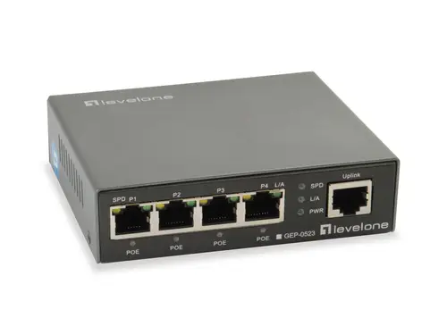 GEP-0523 switch Gigabit Ethernet (10/100/1000) Energía sobre Ethernet (PoE) Negro - Imagen 1
