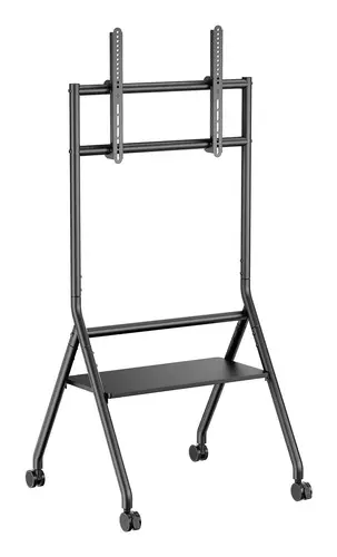 Soporte de suelo eco con rueda, 1 bandeja para pantalla interactiva/TV 80kg de 37-86, Negro - Imagen 1