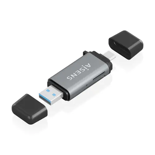 Lector De Tarjetas SD, Micro SD, MMC, Rs-MMC, MMC Micro, USB-A y USB-C, Gris - Imagen 1