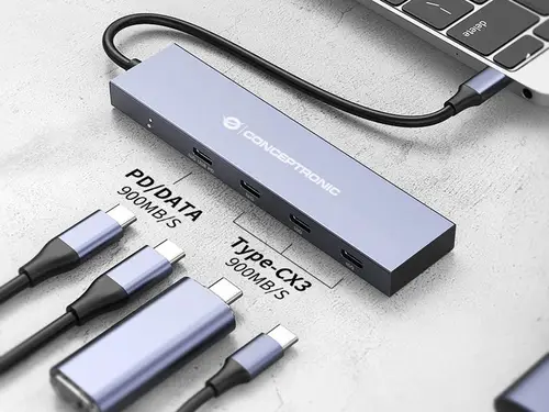 HUBBIES14G hub de interfaz USB 3.2 Gen 2 (3.1 Gen 2) Type-C 10000 Mbit/s Gris - Imagen 4