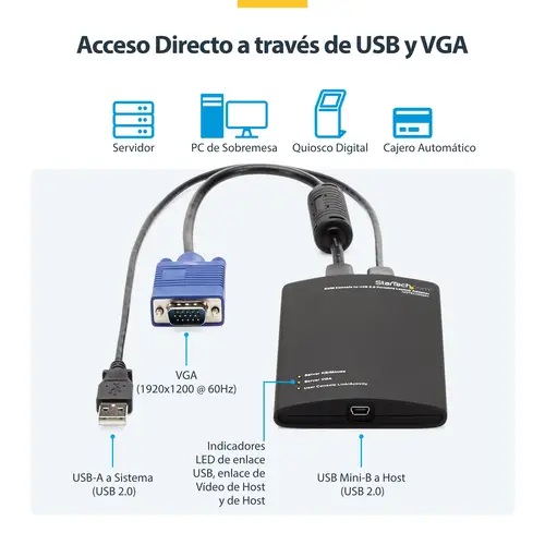 Adaptador Crash Cart USB KVM para Ordenador Portátil - Imagen 17
