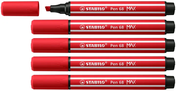 Pen 68 MAX rotulador Rojo 5 pieza(s)