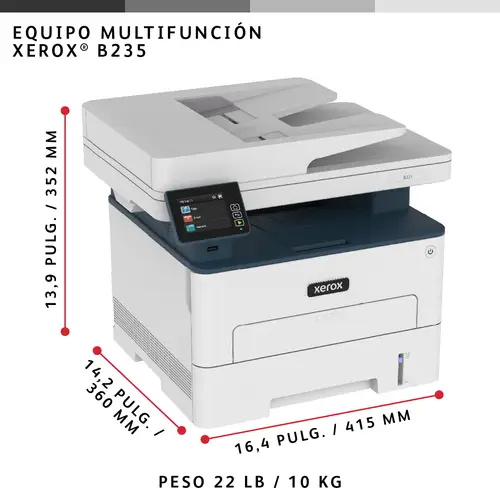 B235 A4 34 ppm Inalámbrica Copia/impresión/escaneado/fax PS3 PCL5e/6 ADF 2 bandejas Total 251 hojas - Imagen 8