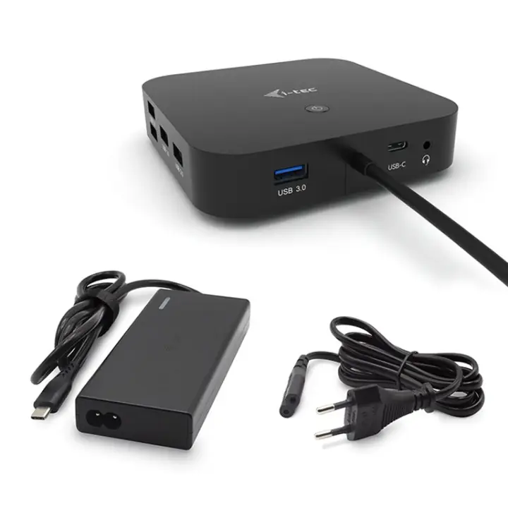 USB-C Dual Display Docking Station with Power Delivery 65W + Universal Charger 77 W