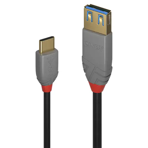 36895 cable USB USB 3.2 Gen 2 (3.1 Gen 2) 0,15 m USB C USB A Negro - Imagen 1