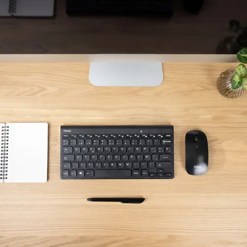 Teclado compacto + Ratón slim inalámbrico, Negro - Imagen 4