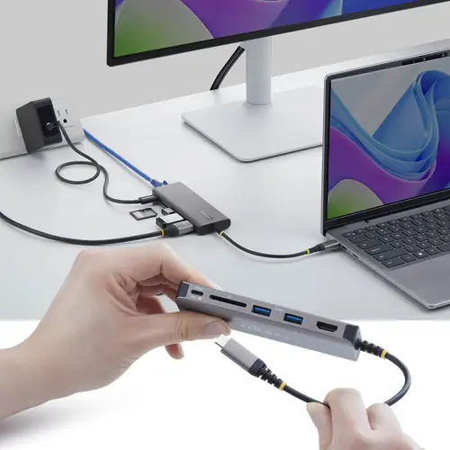 Adaptador Multipuertos USB-C a HDMI - PD 140W - Hub Ladrón USB de 3 Puertos - 4K 60Hz - Ranura para Tarjetas SD - Mini Docking Station Tipo C - Red Ethernet de 2,5Gb - Para MacBook - Imagen 3