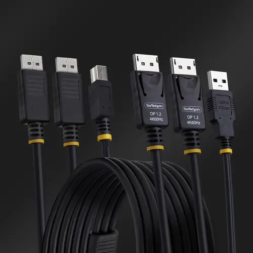 Cable KVM DisplayPort de Doble Pantalla con USB 5Gbps de 1,8m - 4K 60Hz - DP 1.2 - Cable para Conmutador KVM para Dos Monitores - Imagen 5