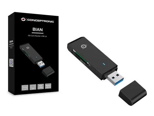 BIAN02B lector de tarjeta USB 3.2 Gen 1 (3.1 Gen 1) Type-A Negro - Imagen 2
