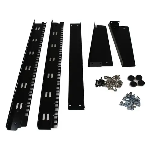 Rack Armario Bastidor Abierto de Escritorio Desktop Sobremesa de 2 Columnas 12U 0,5m Negro - Imagen 4