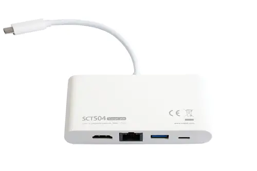 SCT504 base para portátil y replicador de puertos USB 3.2 Gen 1 (3.1 Gen 1) Type-C Blanco - Imagen 2