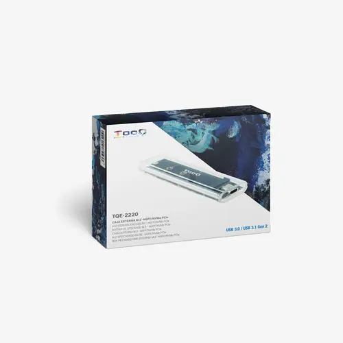 Caja Externa para SSD M.2 NGFF/NVMe, Transparente, RGB - Imagen 3