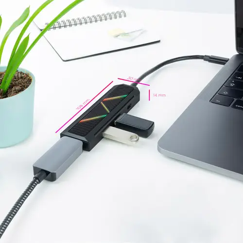 10.16.0401 base para portátil y replicador de puertos Alámbrico USB 3.2 Gen 1 (3.1 Gen 1) Type-C Negro - Imagen 2