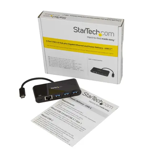 Hub Concentrador USB 3.0 USB-C de 3 Puertos con Ethernet Gigabit y Entrega de Alimentación de 60W con Puerto Pass-Through - USB Tipo C a 3 Puertos USB-A (USB 3.0 SuperSpeed de 5Gbps) - Ladrón Adaptador USB 3.2 Gen 1 Tipo C - Imagen 5