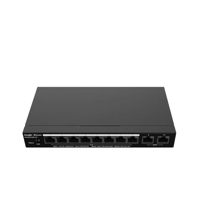 RG-ES210GC-LP switch Gestionado L2 Gigabit Ethernet (10/100/1000) Energía sobre Ethernet (PoE) Negro