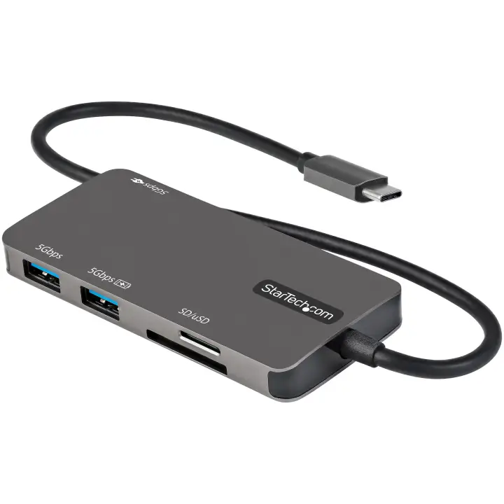 Adaptador Multipuertos USB C - USB C a HDMI de 4K - 100W de Entrega de Alimentación PD - SD - MicroSD - Hub Ladrón USB 3.0 de 3 Puertos - Dock USB Tipo C - con Cable Incorporado de 30cm