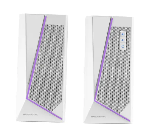ALTAVOCES 2.0 BLUETOOTH 5.0 MS7 WHITE 20W RMS ILUMINACION RGB DINAMICO PROCESADOR DSP - Imagen 6