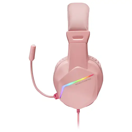 MH122 Rosa, Cascos Gaming FRGB Over Ear con Micrófono, Sonido HiFi, Cancelación de Sonido, Ultraligeros, PS4 PS5 Xbox Switch Tablet Windows Mac - Imagen 3