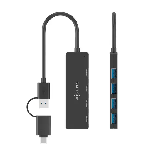 Hub USB 3.1 USB-C USB-A, USB-C/M+USB-A/M-4xTIPO A/H, Negro, 15cm - Imagen 4