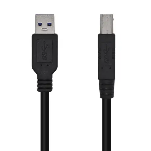Cable USB 3.0 Impresora Tipo A/M-B/M, Negro, 2.0m - Imagen 1