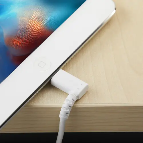 Cable Resistente USB-A a Lightning de 1 m - Blanco -Acodado en un Ángulo de 90° a la Derecha - Cable de Carga y Sincronización USB Tipo A a Lightning de Fibra de Aramida Resistente - MFi - iPhone - Imagen 4