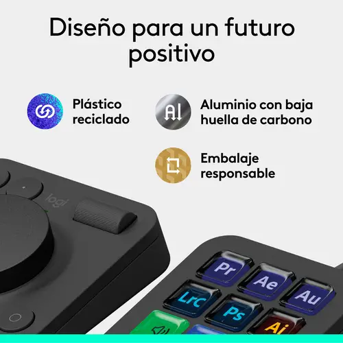 MX Creative Console, keypad programable con 9 teclas LCD personalizables y dial de control para diseño gráfico, edición de vídeo, fotografía, uso con Adobe, Zoom, Spotify, etc. Color Grafito - Imagen 10