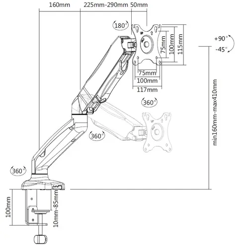 Soporte de sobremesa para monitor interactivo de 17"-32 - Imagen 7