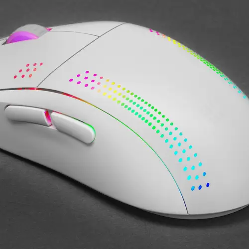 MMPROW, Ratón Ambidiestro Ultra-Ligero, RGB Chroma, Óptico 32000 DPI, Blanco - Imagen 5