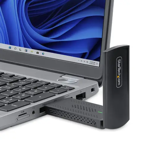 Adaptador USB Externo de Red Inalámbrica Wi-Fi 6E para Ordenador de Sobremesa o Portátil - NIC Inalámbrico de hasta 2402Mbps - Antena Plegable - WiFi 2,4/5/6GHz - 802.11b/g/n/ac/ax - Imagen 7